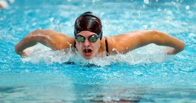 JVHS Girls Swimming Team Butterly Relay Close Up of Mandy DiPolvere 